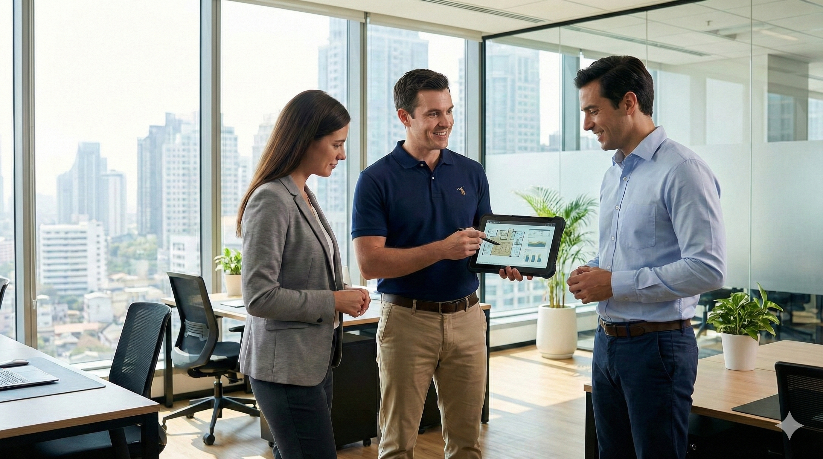 Team using Site Survey Pro on tablet